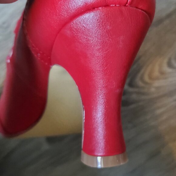 Valentine's Day Red Cross-Strap Heels (FLAPPER-35) from Pinup Couture by Pleaser - Picture 10 of 14
